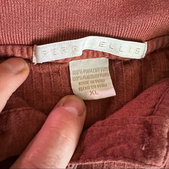 Perry Ellis Pima Cotton Textured Knit Polo Shirt Terra Cotta XL - Picture 3 of 3